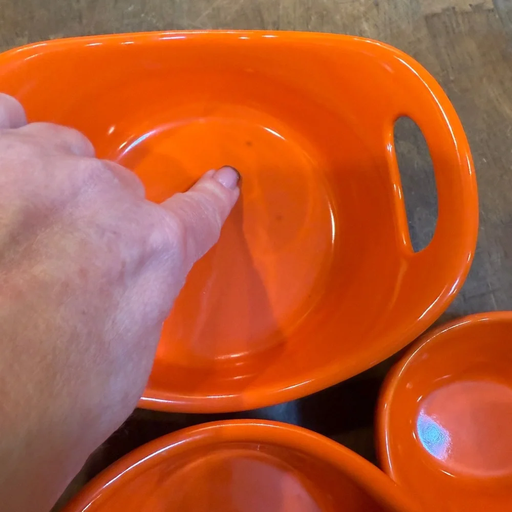 Rachael Ray Orange Ceramic Dish Set 4oz 10oz 12oz Small Bakeware Cooking Dishes